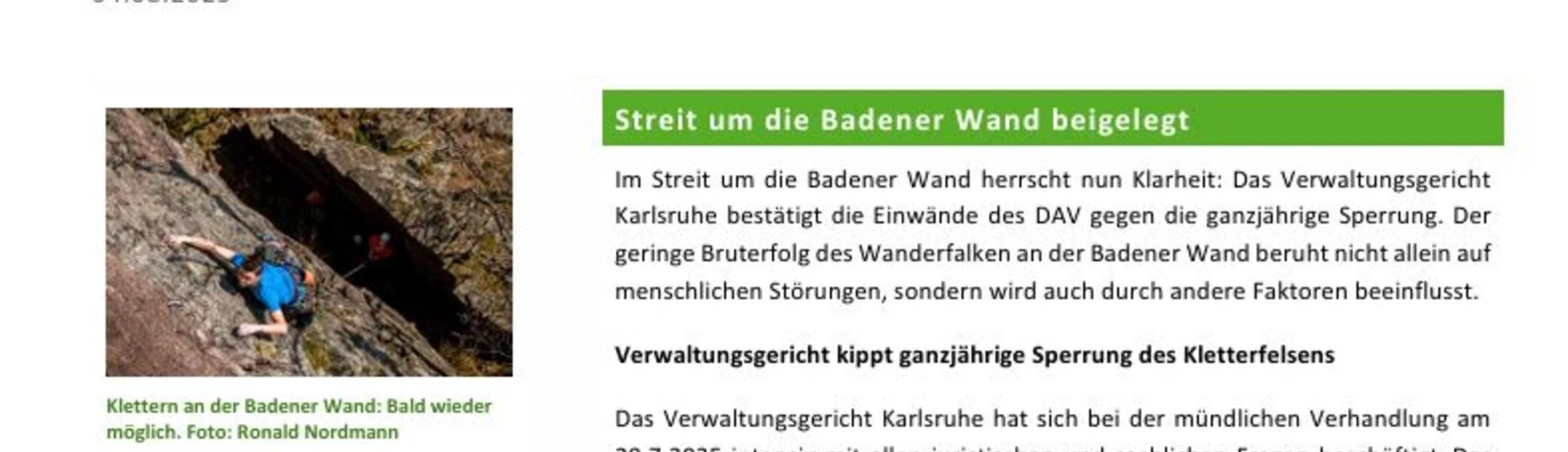 2025 Newsletter Thema Naturschutz | © DAV Landesverband Bd.-Wttbg