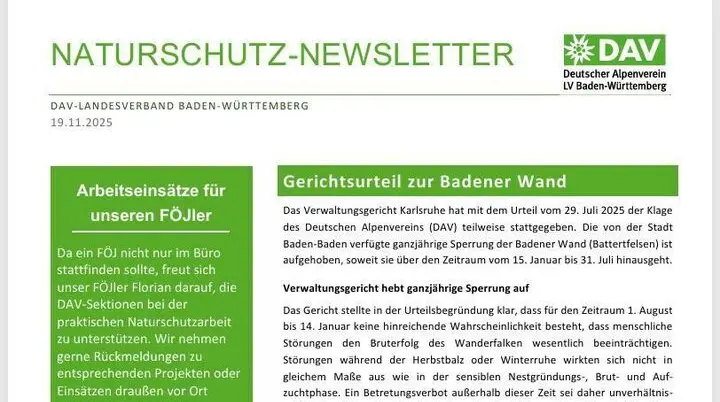 Der DAV Landesverband informiert | © (C) DAV LV BAWü